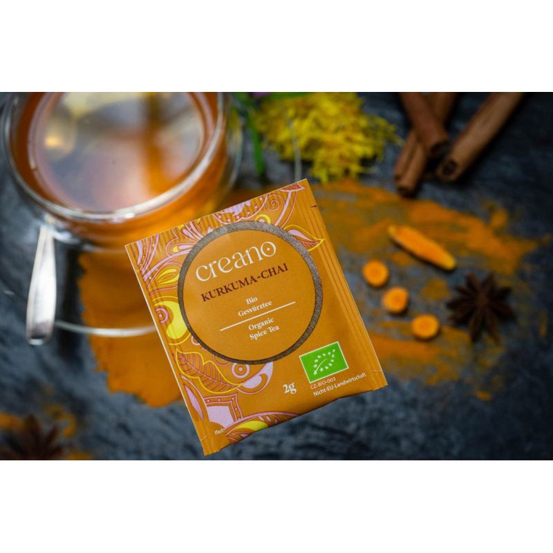Market - Cafea si ceaiuri - Ceaiuri - Ceai Bio Creano Chai cu Curcuma, 20 plicuri, ceai condimentat, gust cald si aromat - Infinity.ro