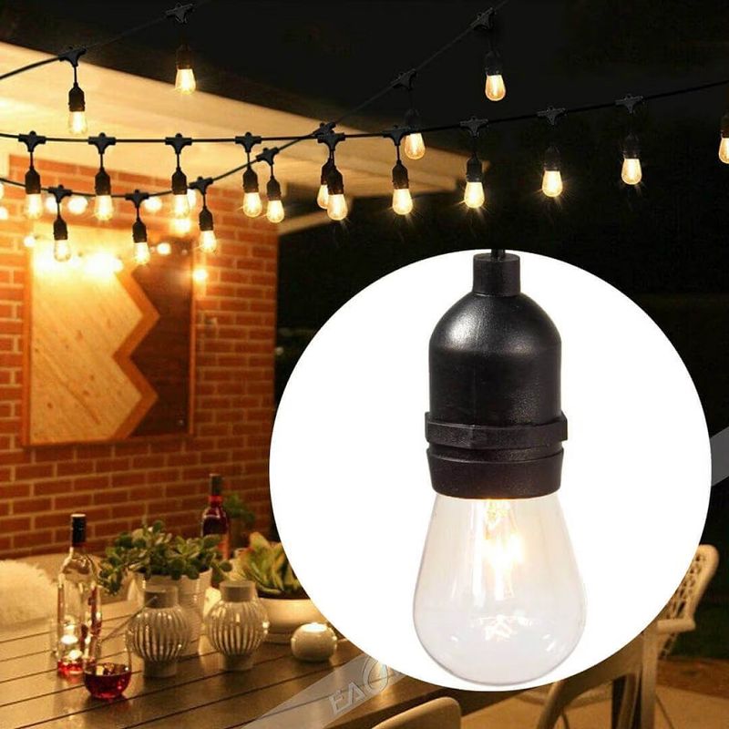 Casa si Gradina - Corpuri si surse de iluminat - Iluminat exterior - Instalatii luminoase exterior - Ghirlanda luminoasa cu incarcare la priza, Lungime 30 metri 30 Becuri LED, Lumina calda - Infinity.ro