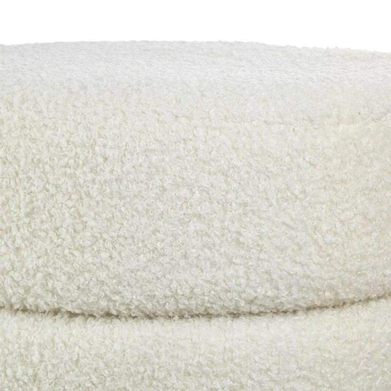 Casa si Gradina - Mobilier - Scaune si fotolii - Tabureti - Taburet imitatie de blana Teddy - Greutate suportata 110 kg - Alb - Infinity.ro