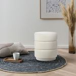 Casa si Gradina - Mobilier - Scaune si fotolii - Tabureti - Taburet imitatie de blana Teddy - Greutate suportata 110 kg - Alb - Infinity.ro