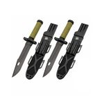 Sport si Outdoor - Camping - Cutite, bricege si accesorii - Cutite si bricege - Set de doua cutite cu amnar si ascutitor , 32 cm DEPOX® , teaca multifunctionala, verde military - Infinity.ro