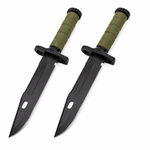 Sport si Outdoor - Camping - Cutite, bricege si accesorii - Cutite si bricege - Set de doua cutite cu amnar si ascutitor , 32 cm DEPOX® , teaca multifunctionala, verde military - Infinity.ro