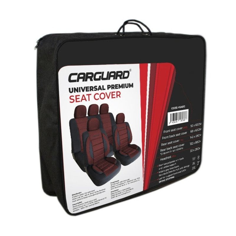 Auto si Moto - Anvelope si jante - Accesorii roti - Huse si suporti roti - Huse universale premium pentru scaune auto rosu+negru - CARGUARD - Infinity.ro
