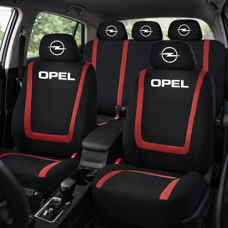 Auto si Moto - Intretinere auto - Huse auto - Set Huse Scaune Universale Compatibile cu Opel – Negru/Rosu - Infinity.ro