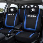 Auto si Moto - Intretinere auto - Huse auto - Set Huse Scaune Universale Compatibile cu Skoda Nou – Negru/Albastru - Infinity.ro