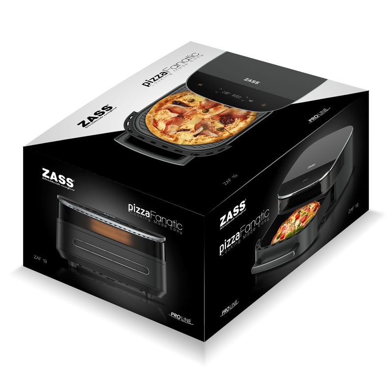 Electronice si Electrocasnice - Electrocasnice bucatarie - Aparate de gatit & desert - Friteuze - Friteuza cu aer cald Zass ZAF-19, 5.5 L, Functie pizza, 1500 W, Culoare negru - Infinity.ro