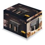 Electronice si Electrocasnice - Electrocasnice bucatarie - Aparate de gatit & desert - Friteuze - Imagine produs Friteuza dubla cu aer cald ZASS ZAF 21, Airfryer cu 2 cosuri, putere 3100 W,Negru - Infinity.ro