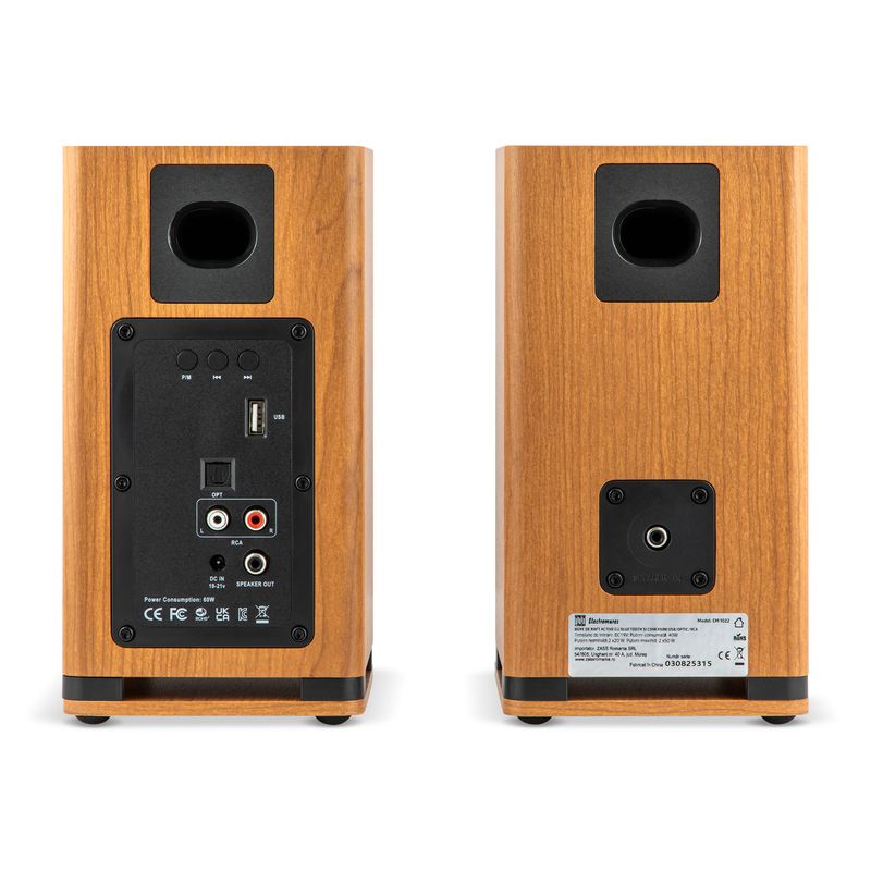 TV, Audio-Video si Foto - Audio Hi-Fi - Boxe si subwoofere - Boxe de raft Electromures EM 1022, Bluetooth 5.0, USB/OPTIC/RCA si Telecomanda, Putere 2x50W, Culoare Maro - Infinity.ro