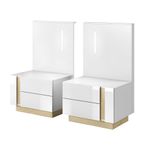 Casa si Gradina - Mobilier - Comode si corpuri - Noptiere - Noptiere, alb/stejar grandson/luciu alb, City - Infinity.ro