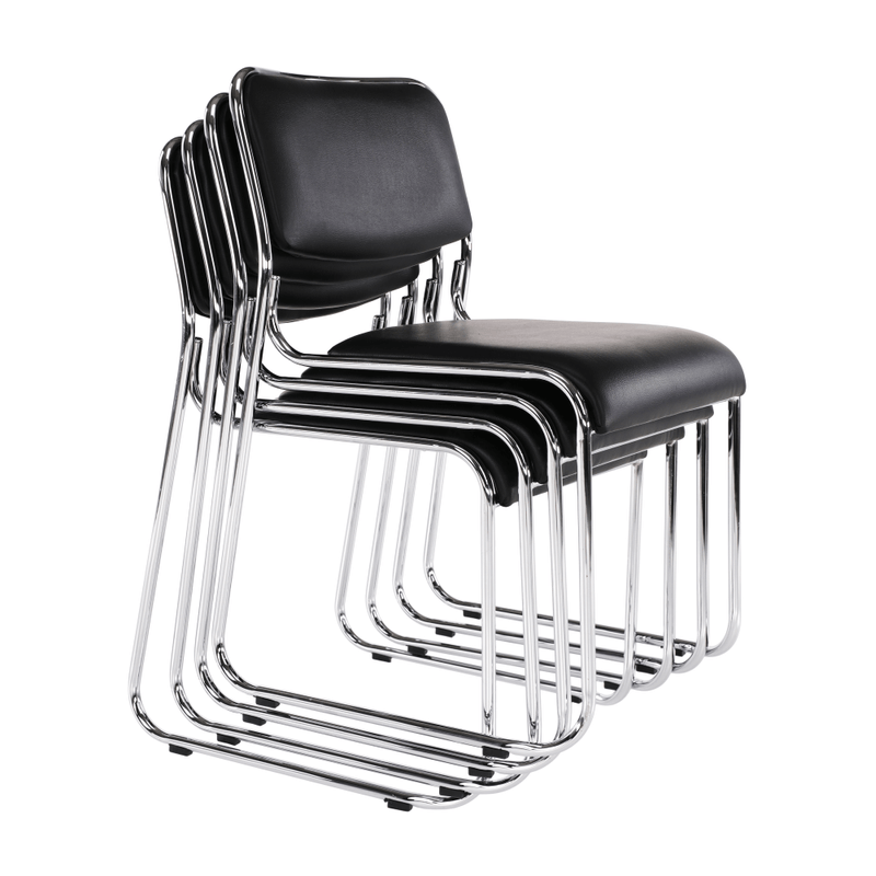 Casa si Gradina - Mobilier - Scaune si fotolii - Scaune - Scaun conferinta, piele ecologica neagra, BULUT - Infinity.ro