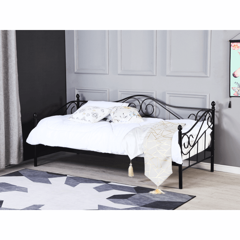 Casa si Gradina - Mobilier - Paturi si accesorii - Paturi - Pat metalic, negru, 90x200, DAINA - Infinity.ro