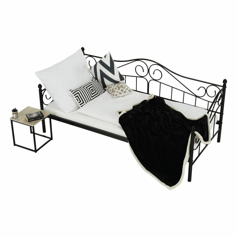 Casa si Gradina - Mobilier - Paturi si accesorii - Paturi - Pat metalic, negru, 90x200, DAINA - Infinity.ro