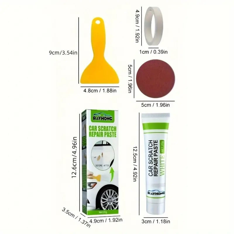 Auto si Moto - Intretinere auto - Produse curatare auto - Kit De Reparare Zgarieturi Auto, Pasta Polish Din Fibra De Sticla Cu Uscare Rapida, 20 ML, Alba - Infinity.ro