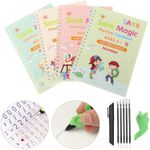 Carti si Birotica - Carti - Carti pentru copii - Activitati extracurriculare - Set 4 x Caiete Sank™ Magic Practice Copybook, 1 x Stilou Magic, 5 x Rezerve, 1 x Suport degete - Infinity.ro