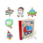 Jucarii, Copii si Bebe - Jucarii si jocuri - Jocuri si puzzle - Puzzle - Carte 6 Puzzle-uri din lemn – Descopera Spatiul, limba Engleza, 30 piese, 3 ani+ - Infinity.ro