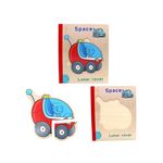 Jucarii, Copii si Bebe - Jucarii si jocuri - Jocuri si puzzle - Puzzle - Carte 6 Puzzle-uri din lemn – Descopera Spatiul, limba Engleza, 30 piese, 3 ani+ - Infinity.ro