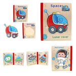 Jucarii, Copii si Bebe - Jucarii si jocuri - Jocuri si puzzle - Puzzle - Carte 6 Puzzle-uri din lemn – Descopera Spatiul, limba Engleza, 30 piese, 3 ani+ - Infinity.ro