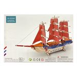 Jucarii, Copii si Bebe - Jucarii si jocuri - Jocuri si puzzle - Puzzle - Set de Construit din Lemn, Macheta 3D, Copii si Adulti, 77 piese, Vas cu Vele Rosii, 8+ ani - Infinity.ro