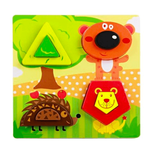 Puzzle 2D, lemn, animale salbatice
