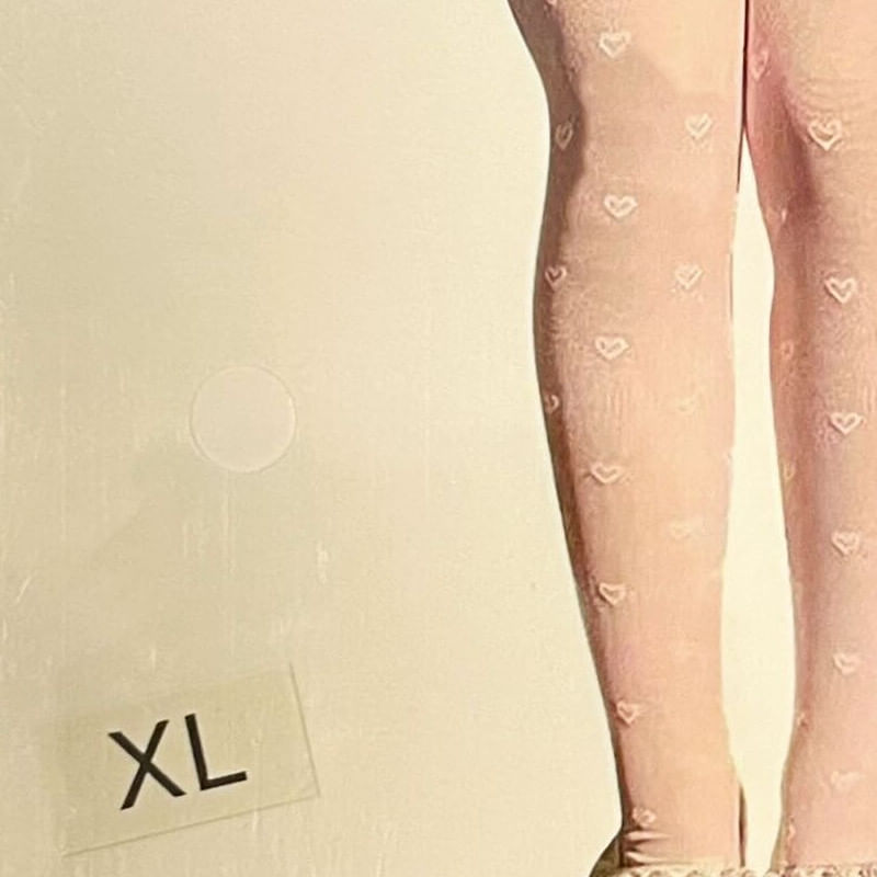 Fashion, accesorii si bijuterii - Copii - Lenjerie si pijamale copii - Sosete si dresuri copii - Dres subtire Alb, Model Inimioare, 10-13 ani - Infinity.ro