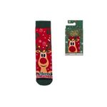 Fashion, accesorii si bijuterii - Copii - Lenjerie si pijamale copii - Sosete si dresuri copii - Sosete de Craciun - Figurina Ren in Cutie Cadou, 37-41 - Infinity.ro