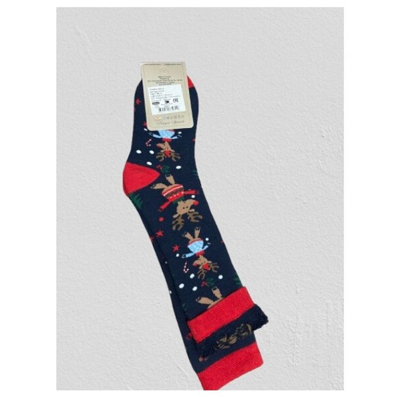Fashion, accesorii si bijuterii - Copii - Lenjerie si pijamale copii - Sosete si dresuri copii - Sosete Flausate lungi cu Motive de Craciun, 5 ani, Bleumarin - Infinity.ro