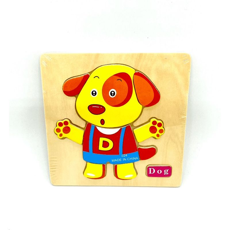 Jucarii, Copii si Bebe - Jucarii si jocuri - Jocuri si puzzle - Puzzle - Set 5 Puzzle-uri din lemn, Placa Incastru, Hipopotam, Vapor, Strugure, Libelula, Catel Engleza, 34 piese - Infinity.ro