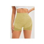 Sport si Outdoor - Echipament Sportiv - Imbracaminte sport - Colanti sport - Pantaloni Scurti pentru Yoga, cu talie inalta, foarte elastici, pentru Fitness, Alergare, Galben, One Size - Infinity.ro