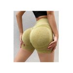 Sport si Outdoor - Echipament Sportiv - Imbracaminte sport - Colanti sport - Pantaloni Scurti pentru Yoga, cu talie inalta, foarte elastici, pentru Fitness, Alergare, Galben, One Size - Infinity.ro