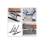 Laptop, Telefoane si Tablete - Laptopuri si accesorii - Accesorii Laptop - Standuri/Coolere notebook - Suport ergonomic si portabil pentru laptop, tableta si telefon, Aluminiu, Unghi de Inclinare Reglabil, Negru - Infinity.ro