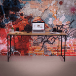 Casa si Gradina - Mobilier - Mese si birouri - Birouri - Birou, stejar / negru, 150x60 cm, MELLORA - Infinity.ro