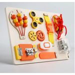 Jucarii, Copii si Bebe - Jucarii si jocuri - Jucarii bebelusi - Centre de activitati - Tabla Senzoriala Busy Board tip Montessori, educativa, 9 Activitati de Motricitate fina si grosiera bebelusi si copii - Infinity.ro