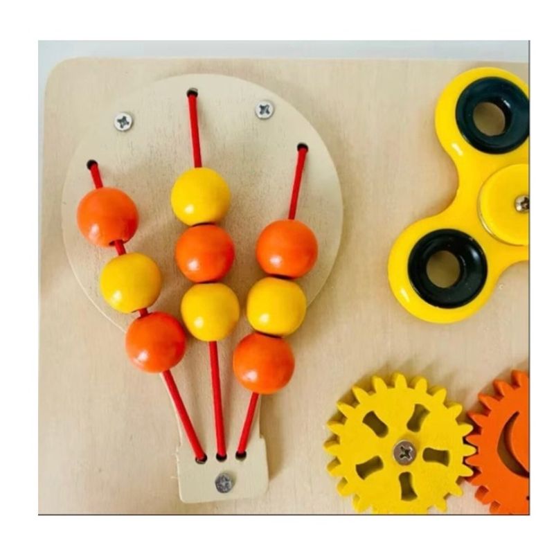 Jucarii, Copii si Bebe - Jucarii si jocuri - Jucarii bebelusi - Centre de activitati - Tabla Senzoriala Busy Board tip Montessori, educativa, 9 Activitati de Motricitate fina si grosiera bebelusi si copii - Infinity.ro