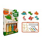 Jucarii, Copii si Bebe - Jucarii si jocuri - Jucarii & jocuri educative - Seturi de artizanat - Set DIY Creeaza si Coloreaza Pandantive cu Cristale, Model Dinozauri, 4 Carioci incluse, Multicolor, +3 ani - Infinity.ro