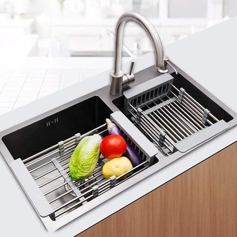 Casa si Gradina - Bucatarie si vesela - Organizare si depozitare bucatarie - Scurgator vase - Scurgator ajustabil pentru fructe si legume - Infinity.ro