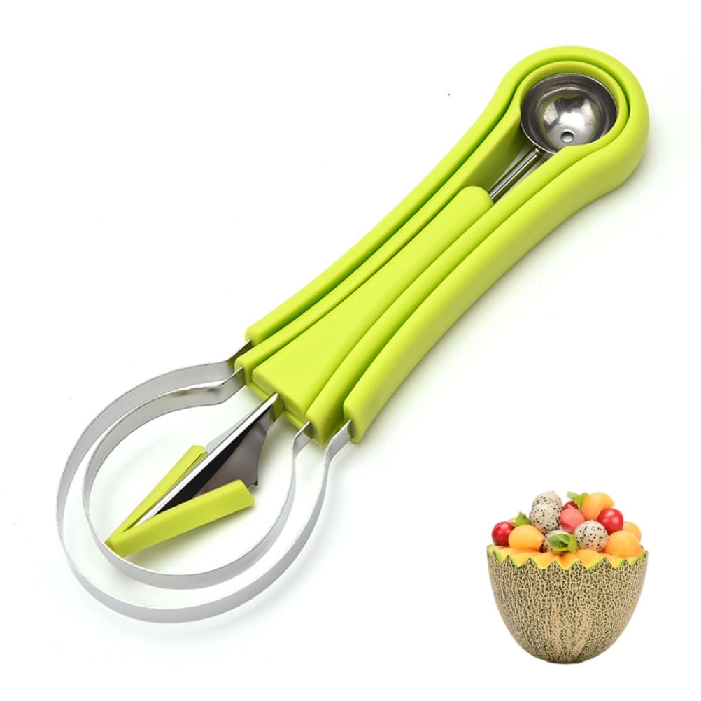 Set lingurite pentru fructe 4 in 1, Gigicial, din otel inoxidabil, pentru pepene galben
