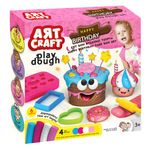 Carti si Birotica - Rechizite - Plastilina - Set Plastilina Tort Zi de Nastere, 4x 50g - Infinity.ro