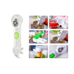 Casa si Gradina - Bucatarie si vesela - Ustensile bucatarie - Polonice, linguri si clesti de bucatarie - Deschizator de Capace, Multifunctional 7 in 1, Plastic/Metal, Alb/Verde - Infinity.ro
