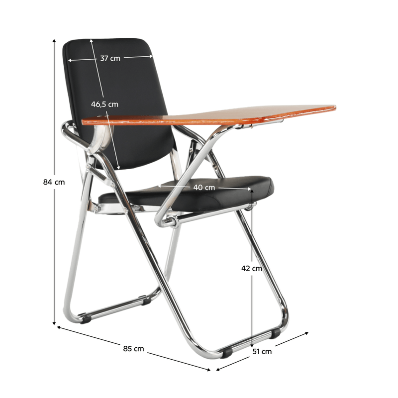 Casa si Gradina - Mobilier - Scaune si fotolii - Scaune - Scaun conferinta cu masuta, negru/natural, SONER - Infinity.ro