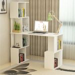 Casa si Gradina - Mobilier - Mese si birouri - Birouri - Masa pt. calculator cu raft, alb, FLOKI NEW - Infinity.ro