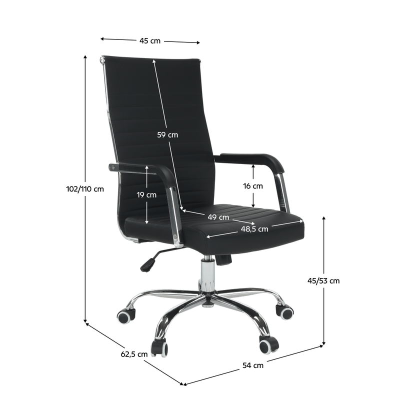 Casa si Gradina - Mobilier - Scaune si fotolii - Scaune - Scaun de birou, piele eco/metal, negru/crom, FARAN - Infinity.ro