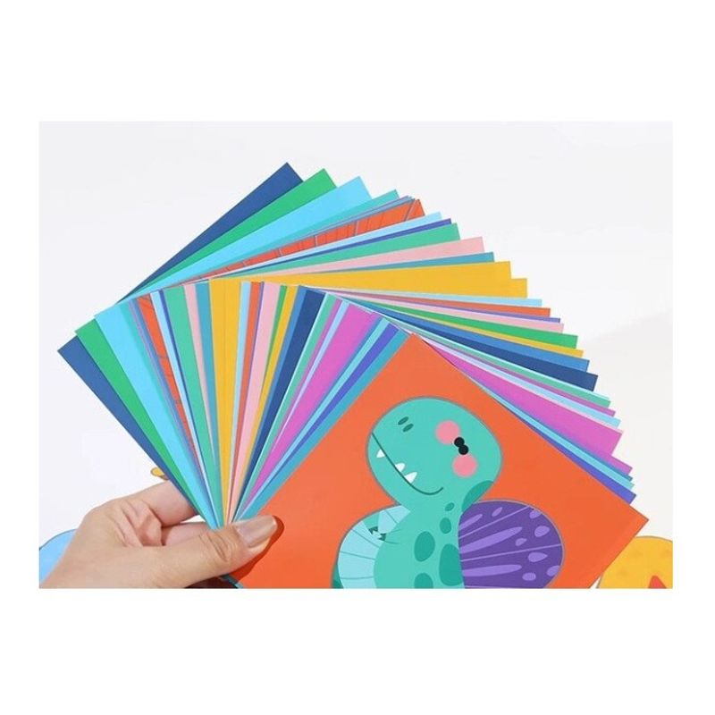 Jucarii, Copii si Bebe - Jucarii si jocuri - Jucarii & jocuri educative - Seturi de artizanat - Set 40 de Fise de Hartie pentru Decupaj "Let's Cut Paper", 14.5 x 14.5 cm, Portocaliu - Infinity.ro