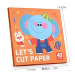 Jucarii, Copii si Bebe - Jucarii si jocuri - Jucarii & jocuri educative - Seturi de artizanat - Set 40 de Fise de Hartie pentru Decupaj "Let's Cut Paper", 14.5 x 14.5 cm, Portocaliu - Infinity.ro