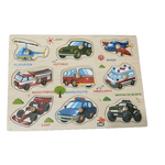 Jucarii, Copii si Bebe - Jucarii si jocuri - Jocuri si puzzle - Puzzle - Puzzle incastru educativ din lemn, Vehicule, limba romana, Multicolor, 10 piese - Infinity.ro