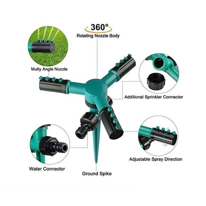 Casa si Gradina - Gradinarit si plante - Instalatii si accesorii pentru irigatii - Aspersoare - Set 2 aspersoare pentru gradina, ABS, Verde - Infinity.ro