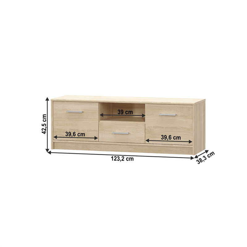 Casa si Gradina - Mobilier - Comode si corpuri - Comode - Comoda RTV 2D1S, stejar sonoma, TEYO - Infinity.ro