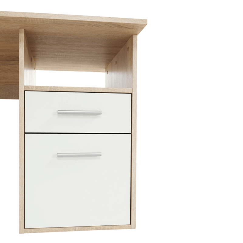 Casa si Gradina - Mobilier - Mese si birouri - Birouri - Masa PC de colt, stejar sonoma/alba, MAURUS NEW MA11 - Infinity.ro