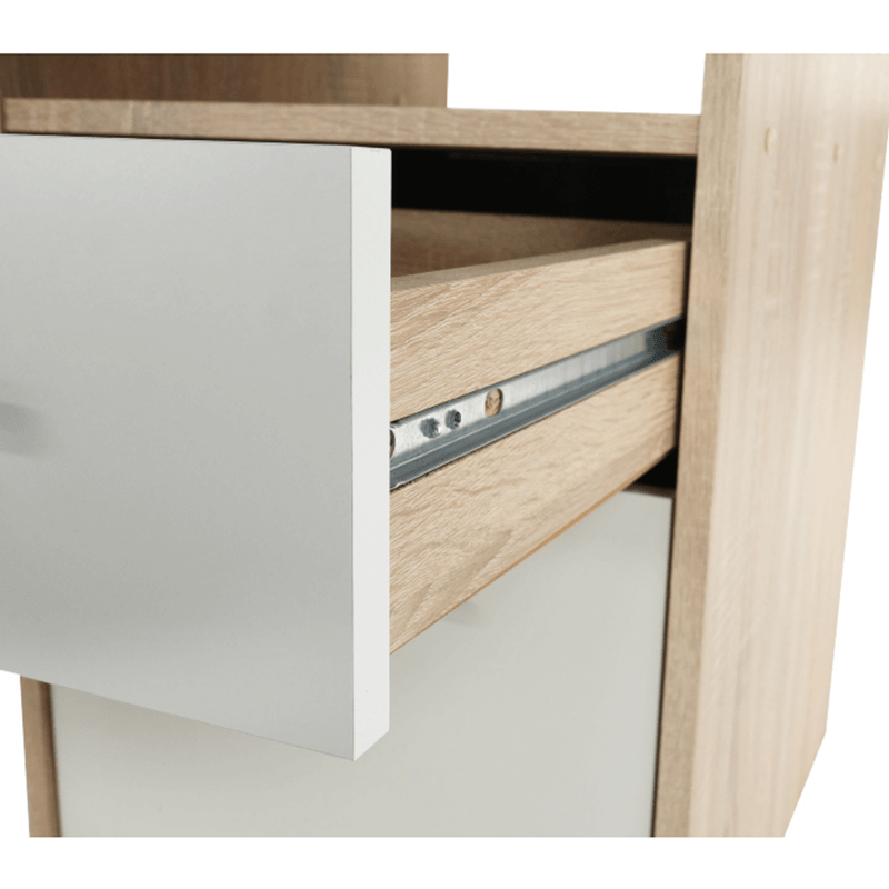 Casa si Gradina - Mobilier - Mese si birouri - Birouri - Masa PC de colt, stejar sonoma/alba, MAURUS NEW MA11 - Infinity.ro