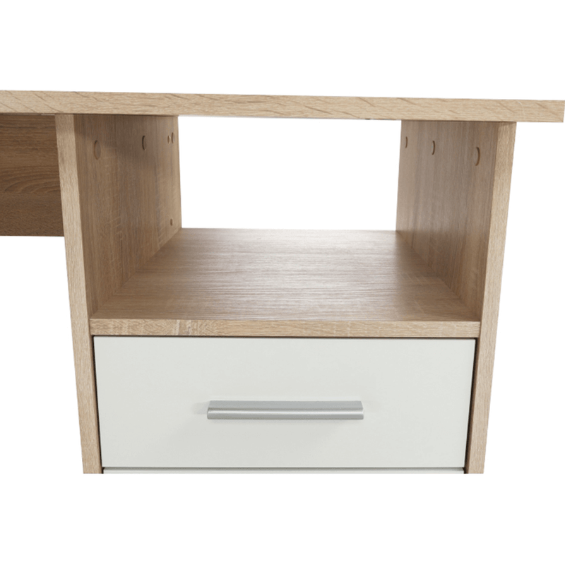 Casa si Gradina - Mobilier - Mese si birouri - Birouri - Masa PC de colt, stejar sonoma/alba, MAURUS NEW MA11 - Infinity.ro