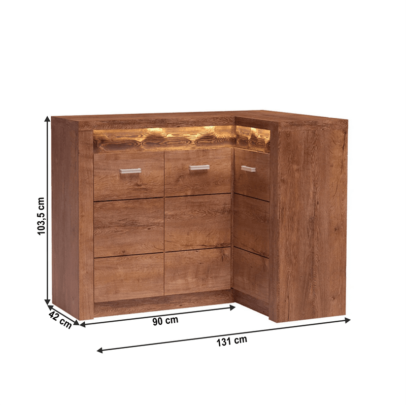 Casa si Gradina - Mobilier - Comode si corpuri - Comode - Comoda de colt, frasin deschis, INFINITY I-15 - Infinity.ro